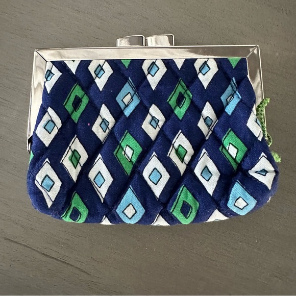 Vera Bradley Mosiac Kiss Lock Coin Purse NWT Blue - Picture 2 of 7